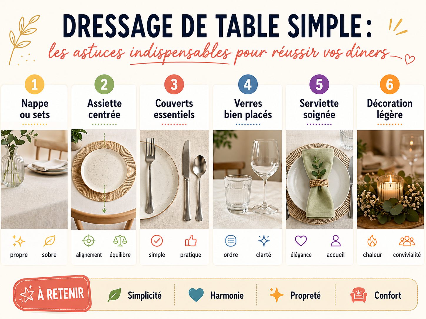 dressage table simple - astuces pour vos diners